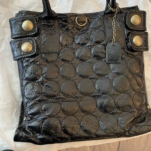 Cynthia Rowley black patent leather bag